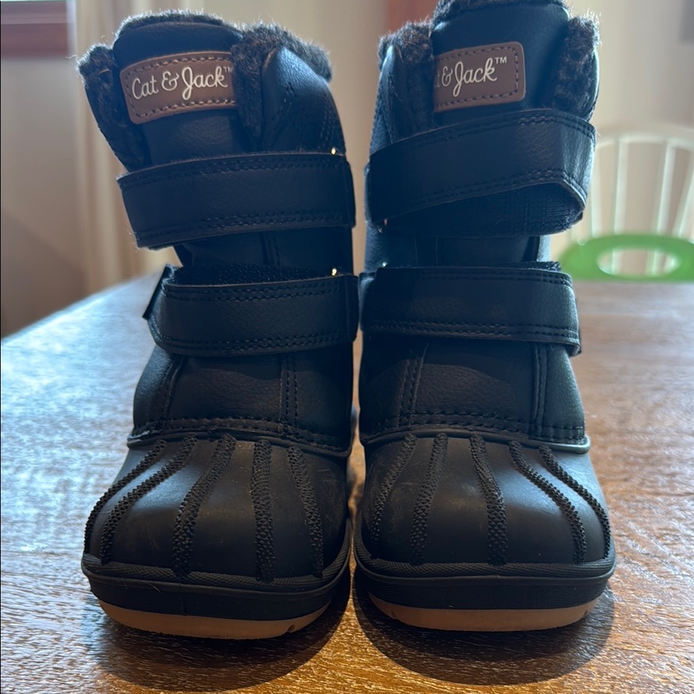 Cat & Jack Black Kids Rain & Snow Boots